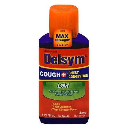 Delsym DM Cough + Chest Congestion, Max Strength Adult Cherry