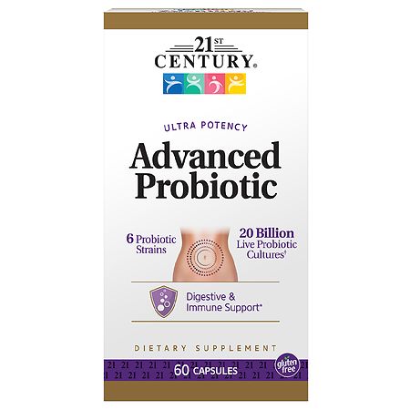 21st Century Ultra Potency Advanced Probiotic 20 Billion Live Probiotic Cultures Capsules