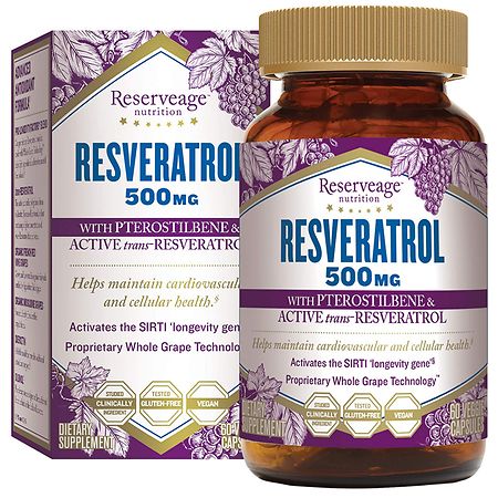 ReserveAge Nutrition Resveratrol with Pterostilbene 500MG Capsules