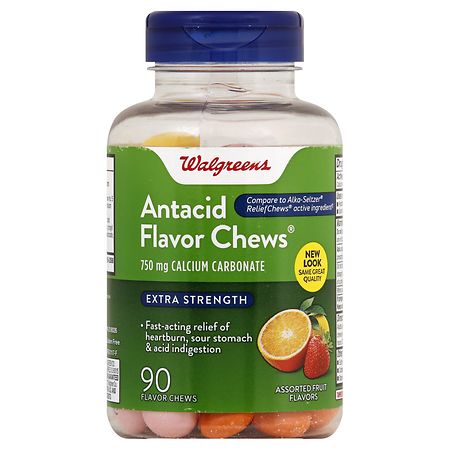Walgreens Extra Strength Antacid Flavor Chews Assorted Fruit