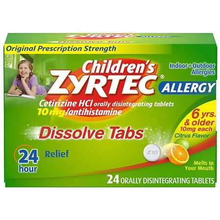 Zyrtec 24 Hour Allergy Dissolve Tablets Citrus