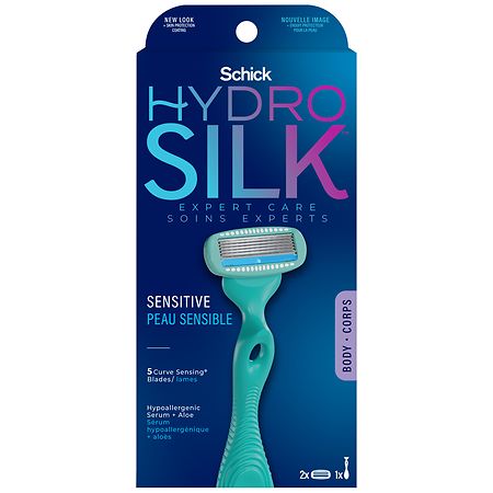Schick Hydro Silk Women's Razor Handle and 2 Blade Refills, Sensitive