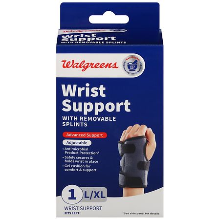 Walgreens Wrist Support with Removable Splints Left Large/ X-Large