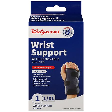 Walgreens Wrist Support with Removable Splints Right Large/ X-Large