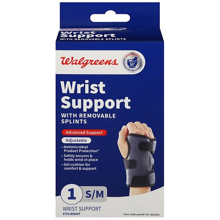 Walgreens Wrist Support with Removable Splints Right Small/ Medium