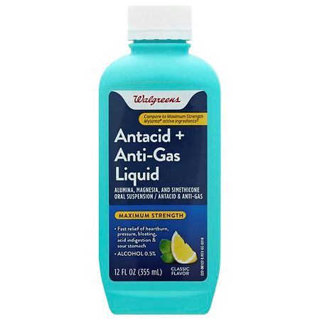 Walgreens Maximum Strength Antacid + Anti-Gas Liquid Classic