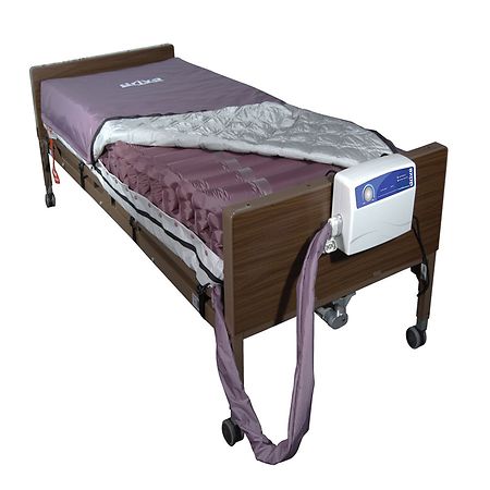 Drive Medical Med Aire Low Air Loss Mattress Replacement System with Alternating Pressure 80x36x8 inch Dark Purple