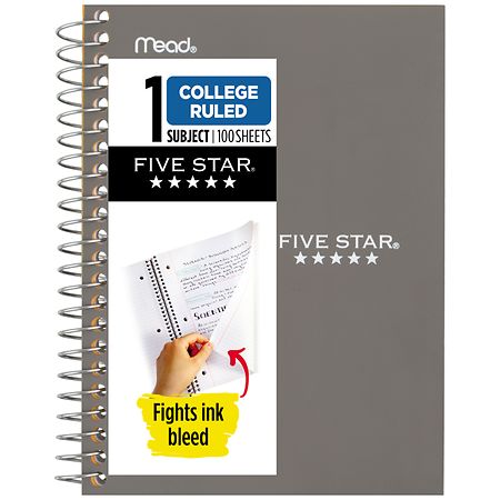 Five Star Personal Spiral Notebook, College Ruled 4 3/ 8" x 7" Orange