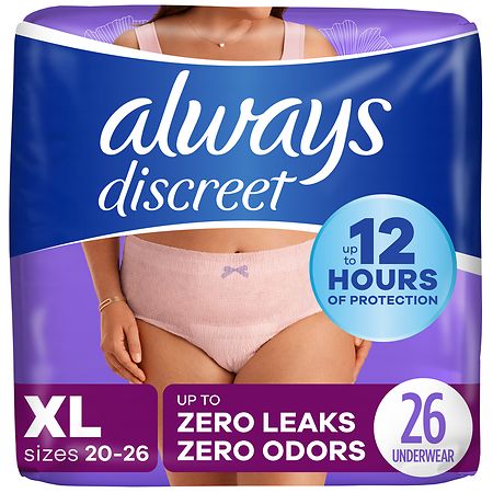 Always Discreet Adult Incontinence and Postpartum  Underwear for Women XL