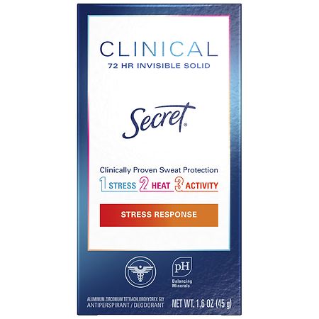 Secret Clinical Strength Invisible Solid Antiperspirant Deodorant Stress Response Stress Response