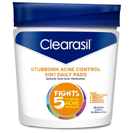 Clearasil Ultra Acne Control Treatment Facial Cleansing Daily Pads 5 in1 with Salicylic Acid