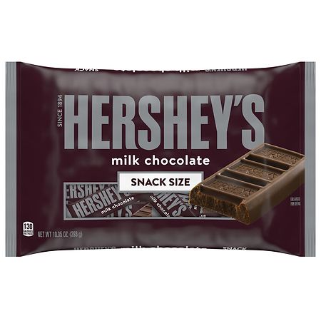 Hershey's Snack Size, Candy Bars, Bag Milk Chocolate