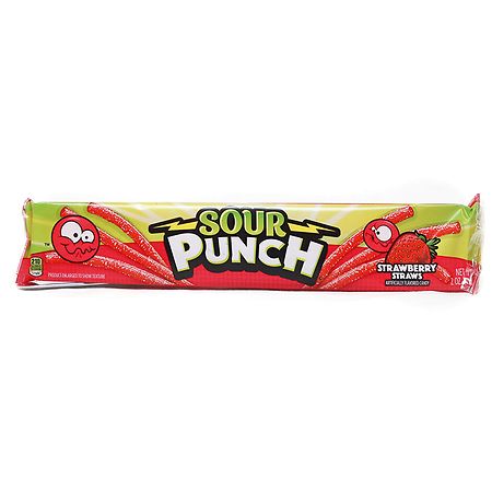 Sour Punch Chewy Candy Straws Movie Tray Strawberry