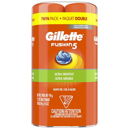 Gillette Fusion5 Ultra Sensitive Shave Gel for Men with Aloe Vera
