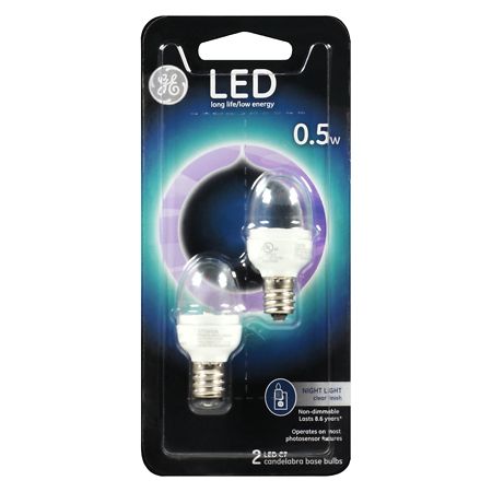GE 1 Watt LED Nightlights Clear