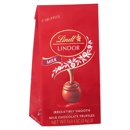 Lindt Lindor Milk Chocolate Truffles Bag 2 ct Milk Chocolate Red