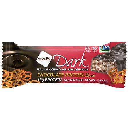 NuGo Dark Chocolate Pretzel Nutrition Bar Chocolate Pretzel With Sea Salt