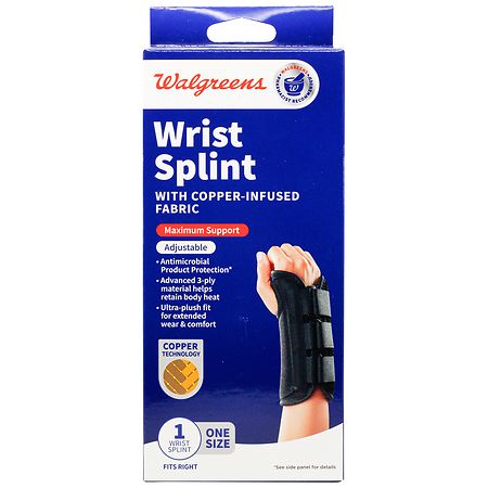 Walgreens Copper Wrist Splint, Right One Size Black