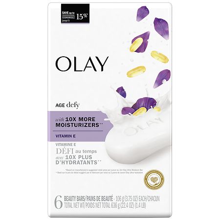 Olay Age Defy Bar Soap Vitamin E 6 bars, 3.75 oz each