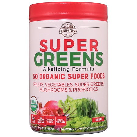 Country Farms Super Greens Powder, Berry Super Food & Berry Blend