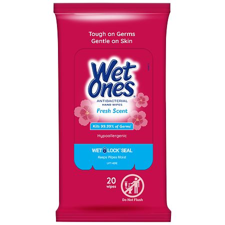 Wet Ones Antibacterial Hand Wipes Travel Pack Fresh