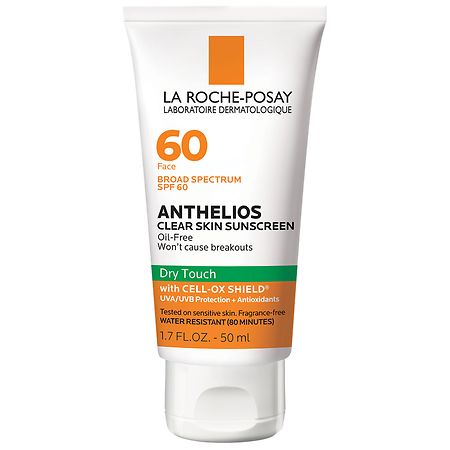 La Roche-Posay Anthelios Clear Skin Sunscreen for Face, Oil-Free, SPF 60