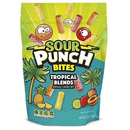 Sour Punch Bites Tropical Blends Chewy Candy Tropical