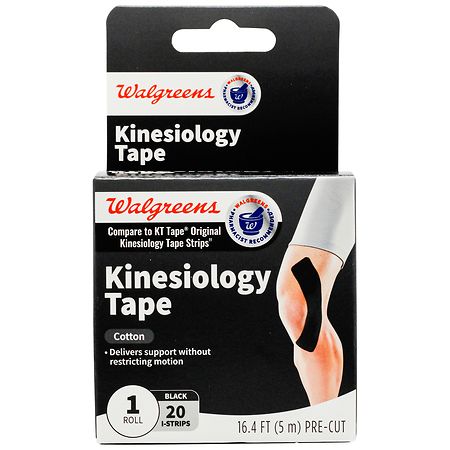 Walgreens Cotton Kinesiology Tape I Strips Black