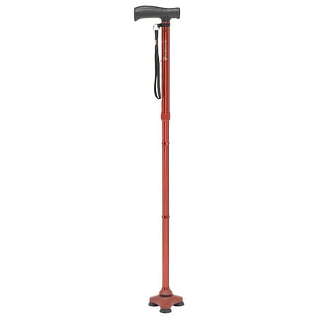 HurryCane Freedom Edition Folding Cane with T Handle Red
