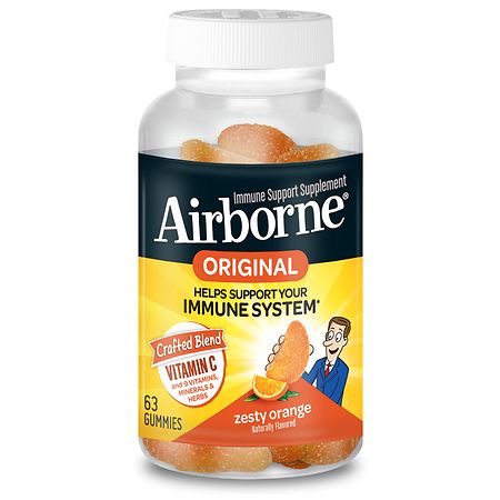 Airborne Gummies, Vitamin C, Minerals & Herbs Immune Support Zesty Orange