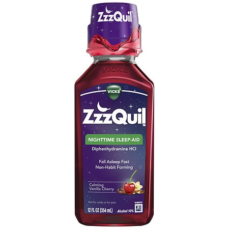 ZzzQuil Nighttime Sleep-Aid Liquid Calming Vanilla Cherry