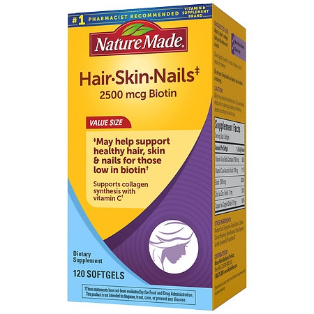 Nature Made Hair, Skin and Nails with Biotin 2500 mcg Softgels N/ A, 1 Softgel