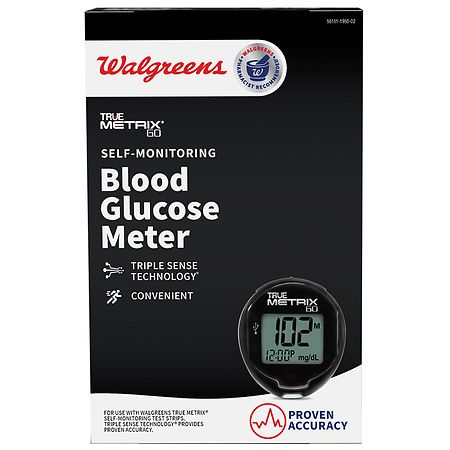Walgreens True Metrix Go Self-Monitoring Blood Glucose Meter Black