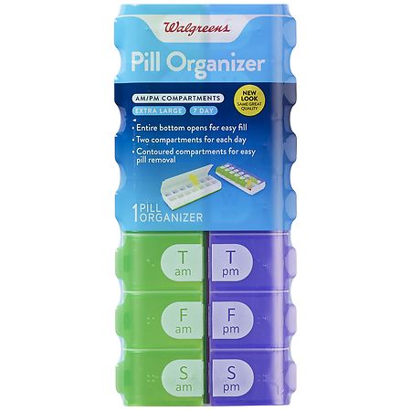Walgreens 7 Day Pill Organizer AM/ PM EZ Fill XL