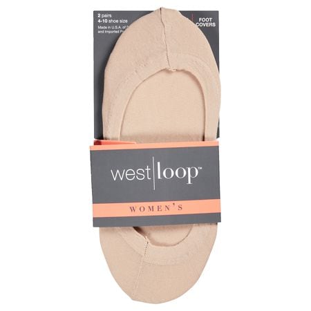West Loop Basic Sheer Nylon Foot Covers Beige