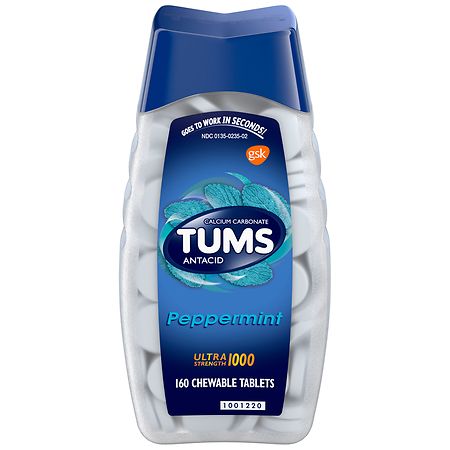 Tums Ultra Strength Chewable Antacid Tablets Peppermint