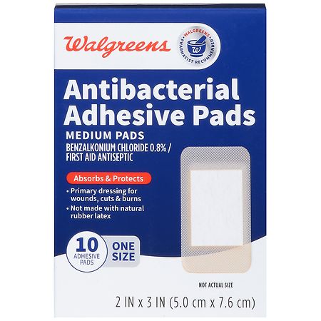 Walgreens Advanced Antibacterial Adhesive Pads Medium