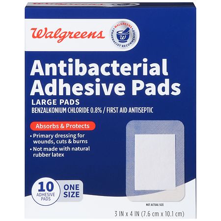 Walgreens Advanced Antibacterial Adhesive Pads Large