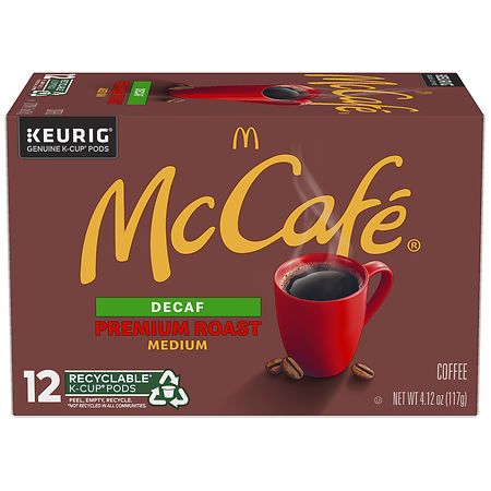 McCafe Premium Roast Decaf Coffee, Single Serve K-Cup Pods Premium Roast Decaf
