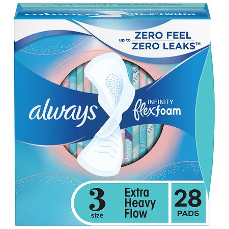 Always Infinity Pads, Extra Heavy, With Wings Unscented, Size 3