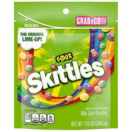 Skittles Sour Candy Bite Size Chewy Candies
