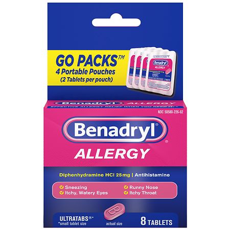 Benadryl Antihistamine Tablets for Travel Cherry
