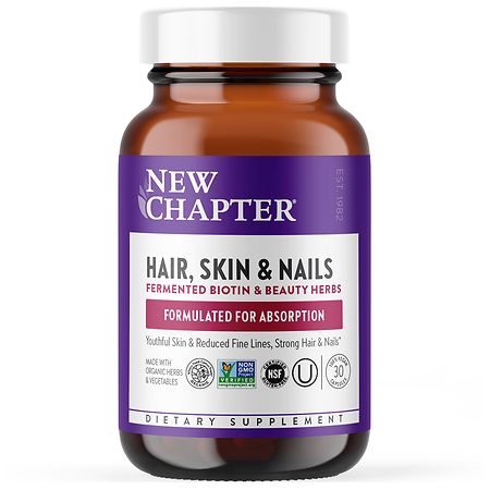 New Chapter Hair, Skin & Nails, Biotin Supplement, Vegetarian Capsules