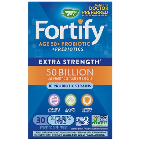 Nature's Way Fortify Age 50+ 50 Billion Probiotic Vegetable Capsules