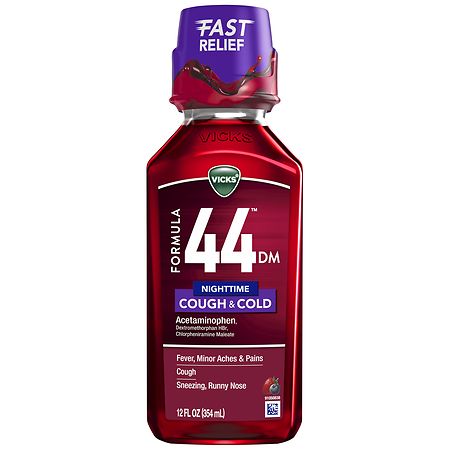 Vicks Formula 44 DM Nightime Cough & Cold Liquid Berry, Berry Flavor