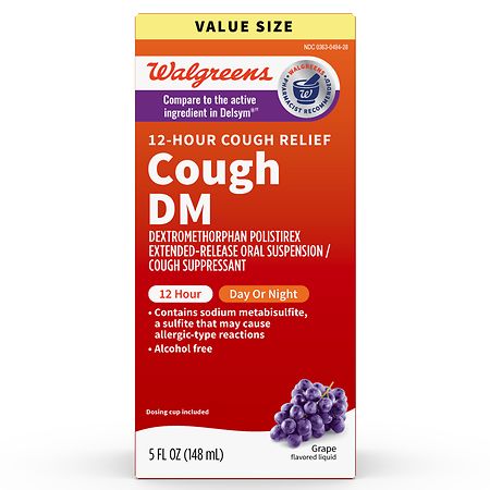 Walgreens 12 Hour Cough DM Liquid Grape