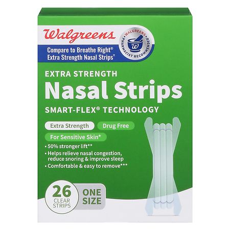 Walgreens Nasal Strips Extra Strength One Size Clear
