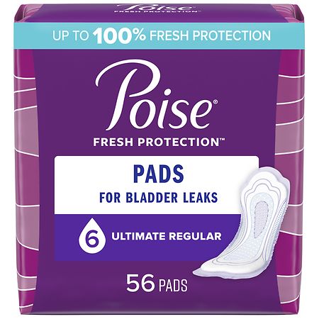 Poise Incontinence Pads 6 - Ultimate Regular (56 ct)