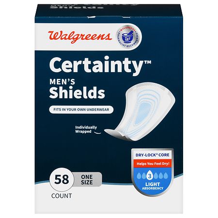 Walgreens Certainty Men's Shields, Light Absorbency One Size