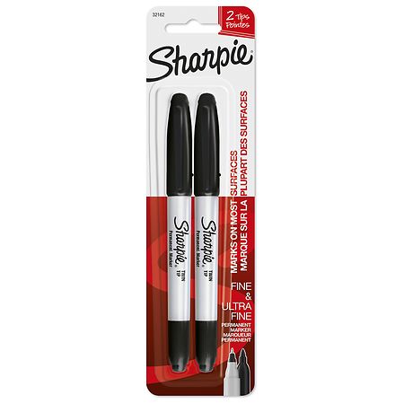 Sharpie Twin Tip Markers Fine & Ultra Fine Black